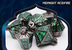 Foam Brain Games - Moonlit Lantern: Midnight Acidfire - Metal RPG Dice Set
